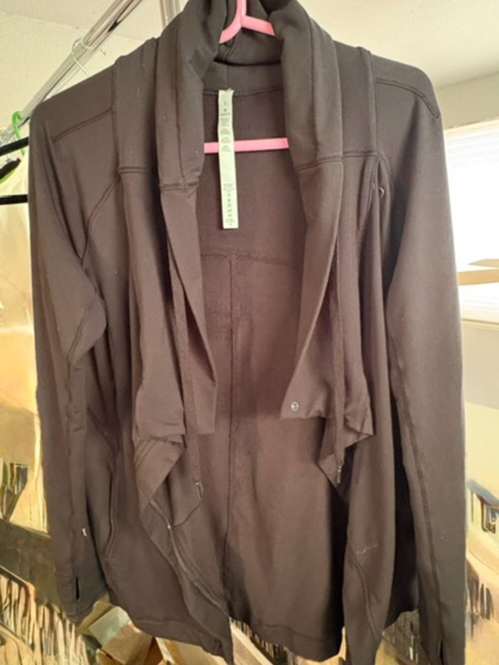 Lululemon Long Black Zip Up Jacket Size 8